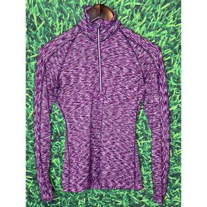 Athleta Mendoza Purple Space Dye Long Sleeve 1/4 Zip Pullover Athletic Top XXS